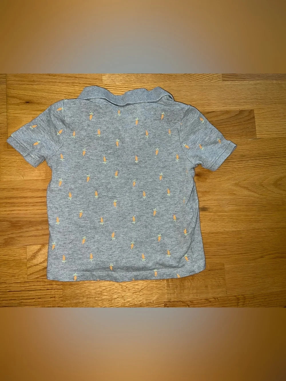 Old Navy Gray Polo Shirt with Orange Carrot Print - Kids